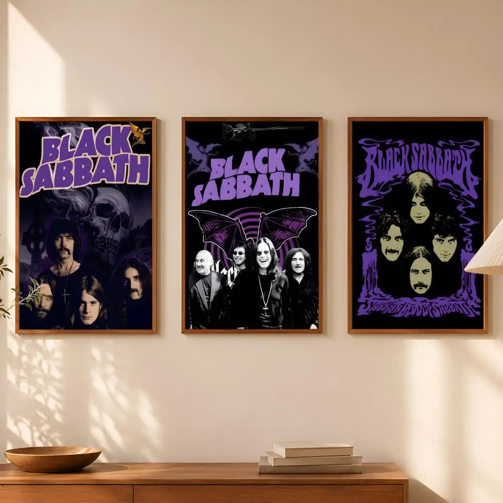 Black Sabbath HD PVC Wall Poster – Self-Stick Waterproof Art