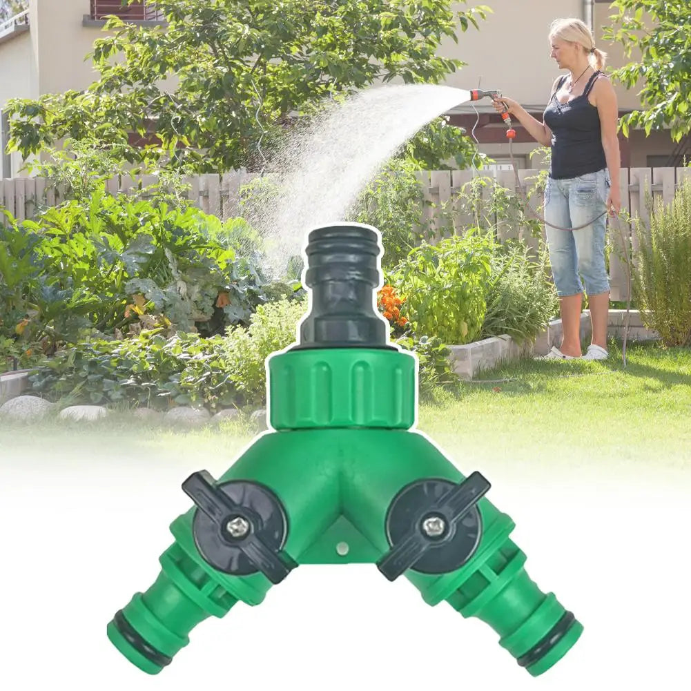Garden Tap Water Splitter Thread Y Hose Quick Connector Watering