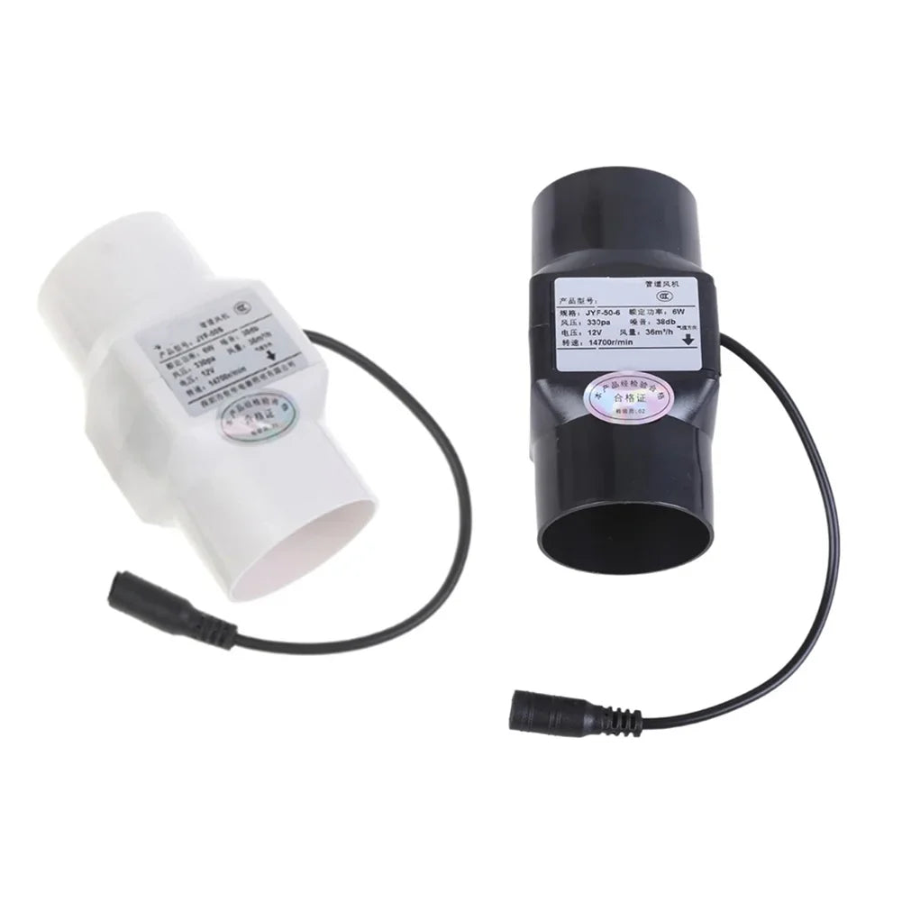 12V 6W Inline Duct Fan 50mm – Quiet Mini Exhaust Ventilation Fan