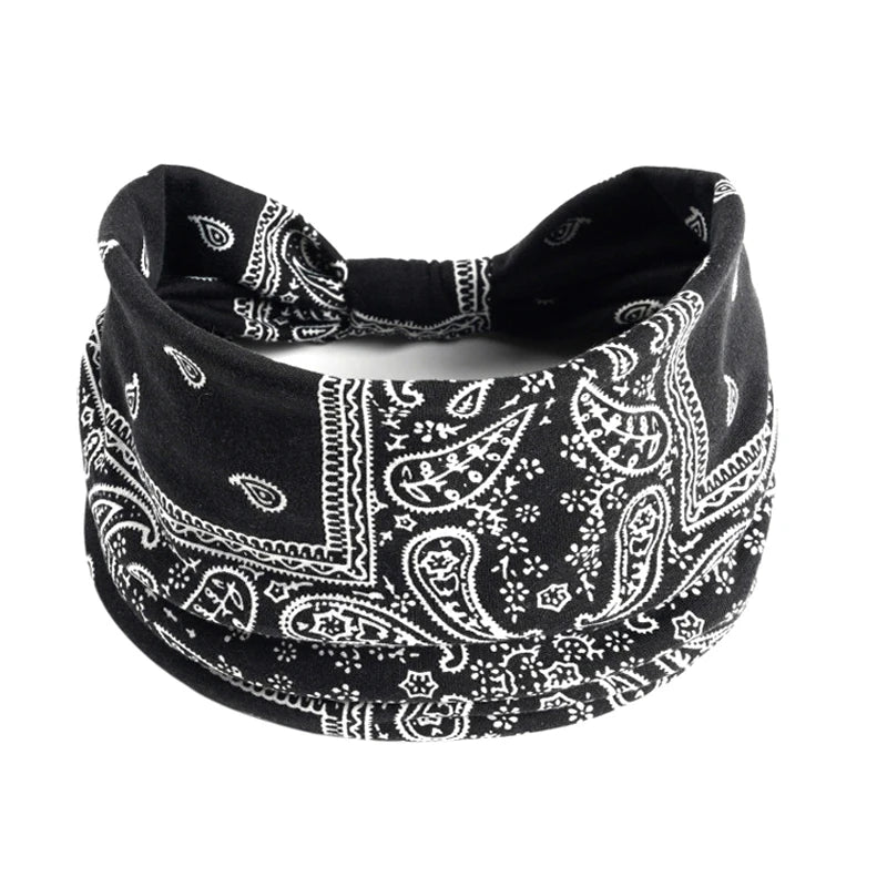 Boho Knot Turban Headband – Wide Elastic Hair Wrap for Women