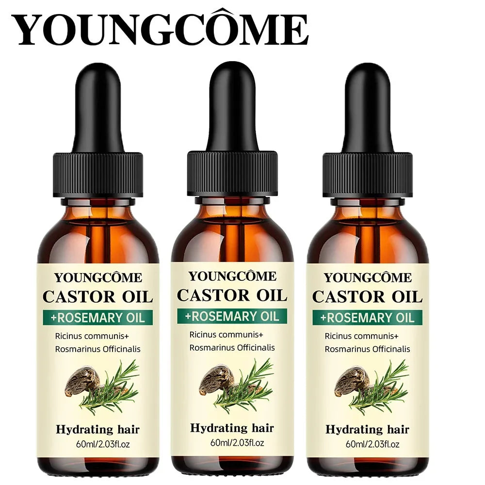 Castor & Rosemary Hair Growth Oil – Thickness & Shine | YOUNGCOME