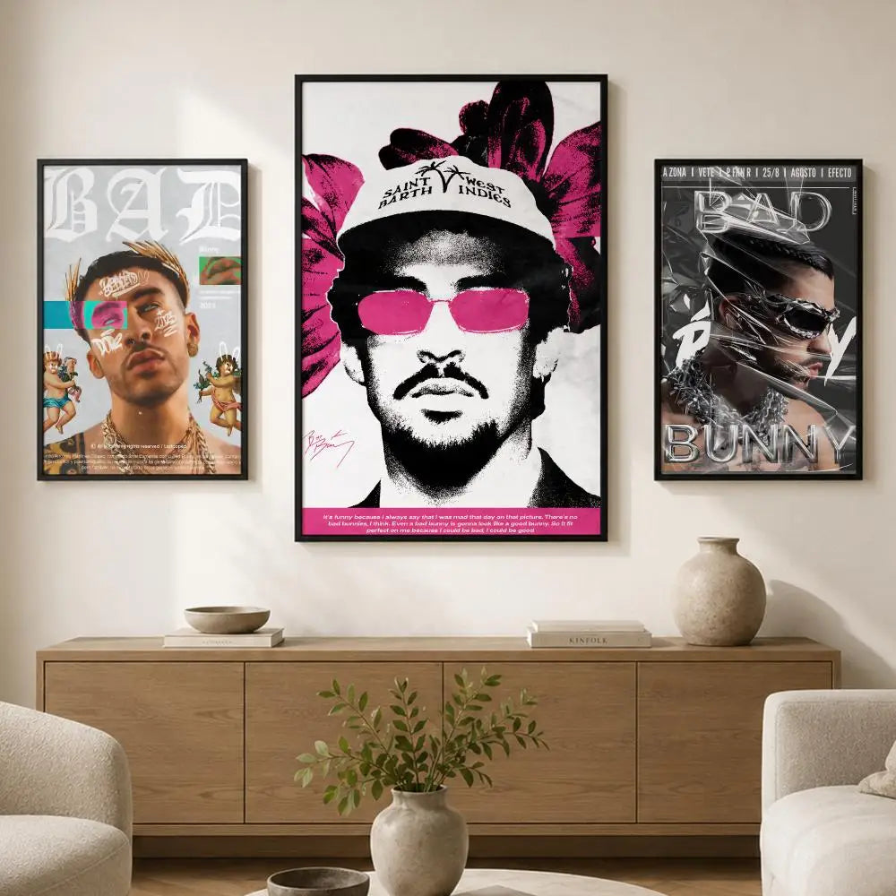 Bad Bunny Album Poster – Waterproof Self-Adhesive Wall Art