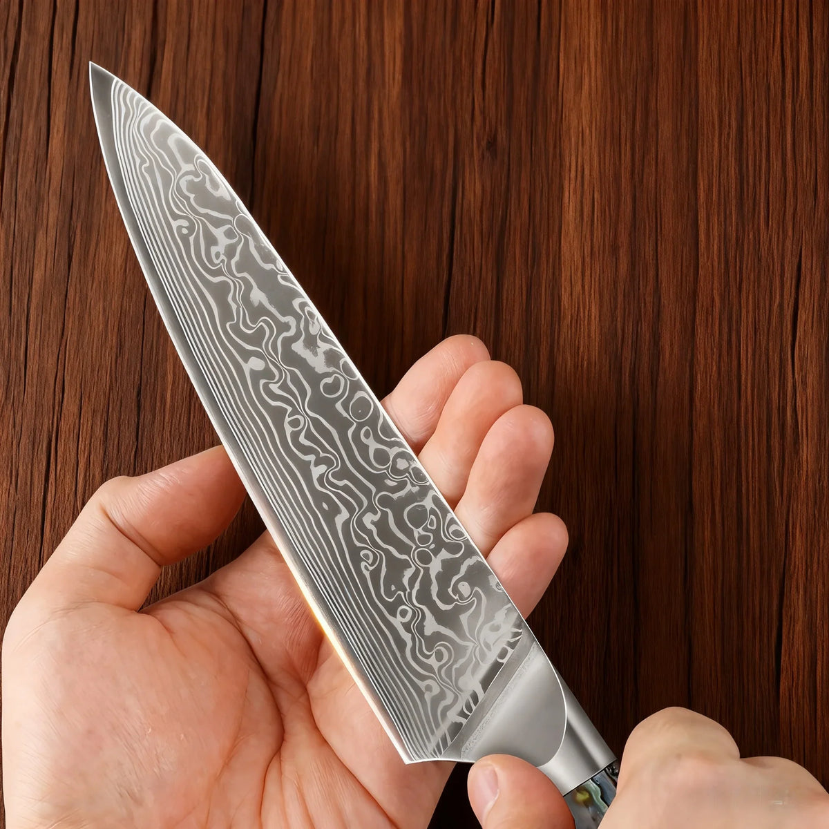 67-Layer Damascus Steel Kitchen Knife – Chef Slicing Set