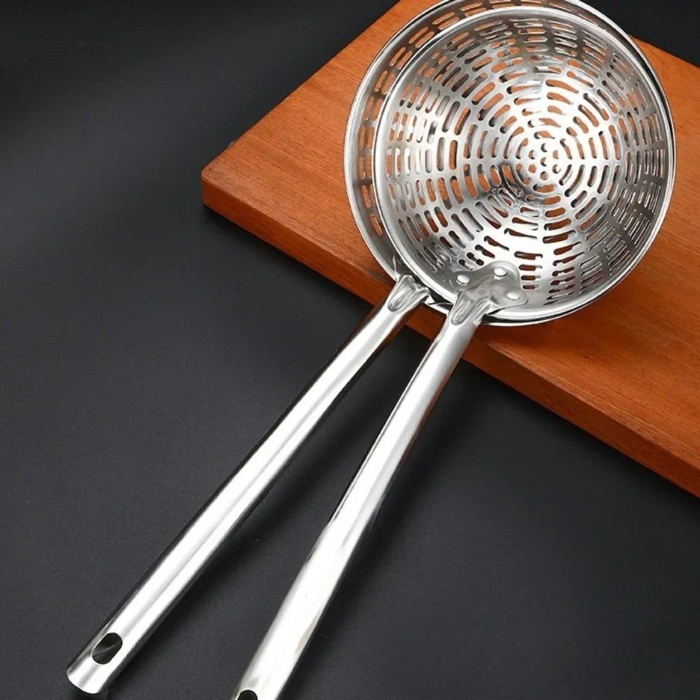 Stainless Steel Long Handle Mesh Skimmer Strainer Spoon