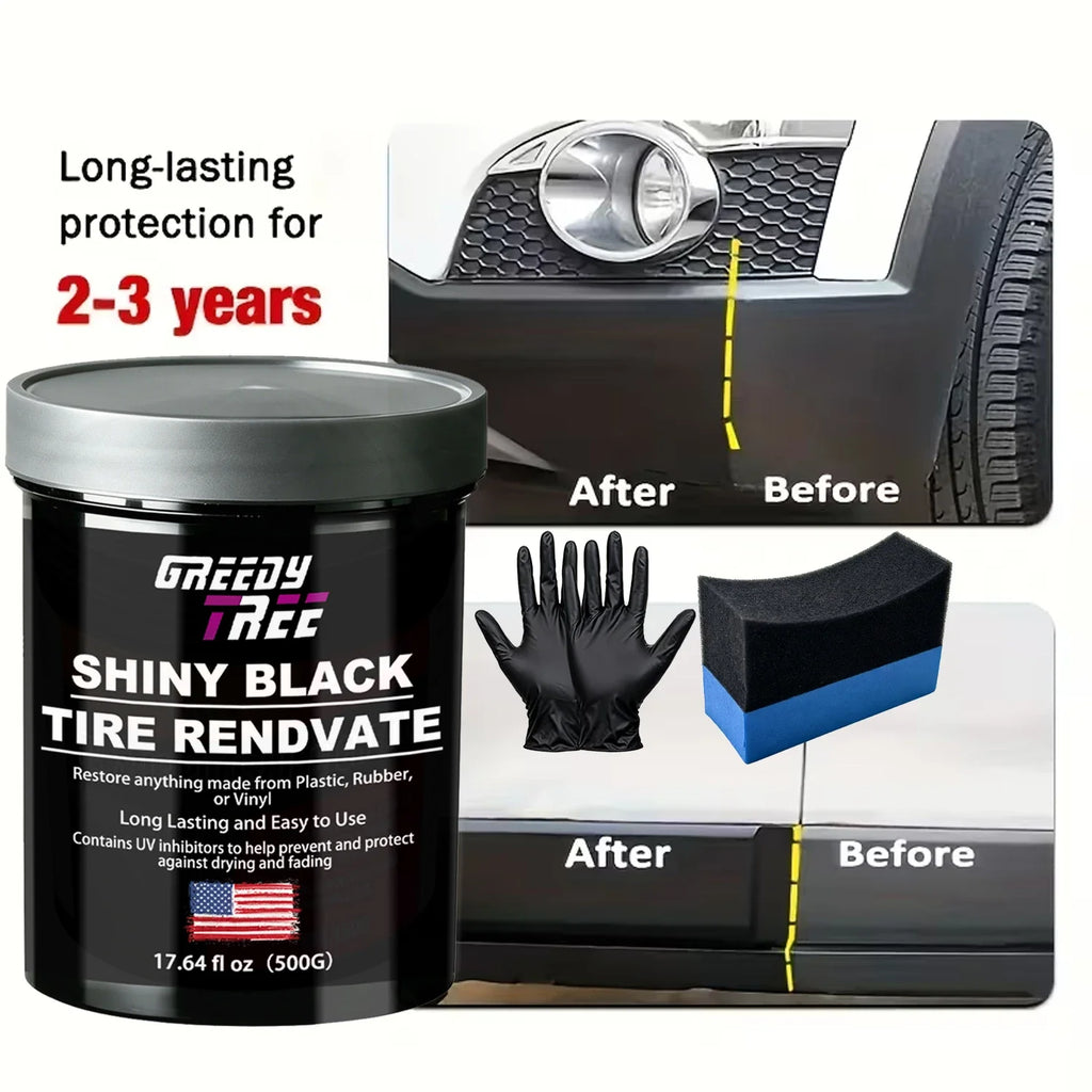 Shiny Black Tire Dressing – Deep Gloss No-Sling Formula 17.64oz