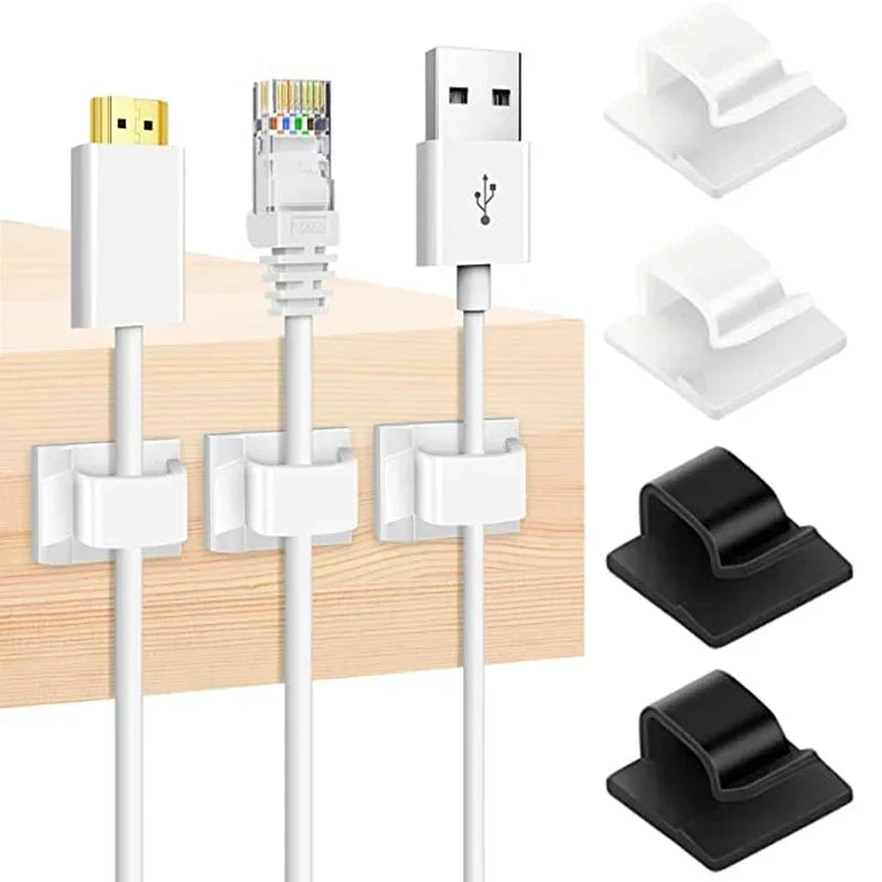 Self-Adhesive Cable Organizer Clips | Wire Management 1/10/30pk