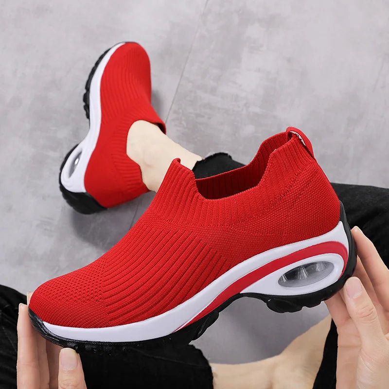 Women's Wedge Platform Sneakers – Breathable Casual Sport Shoes