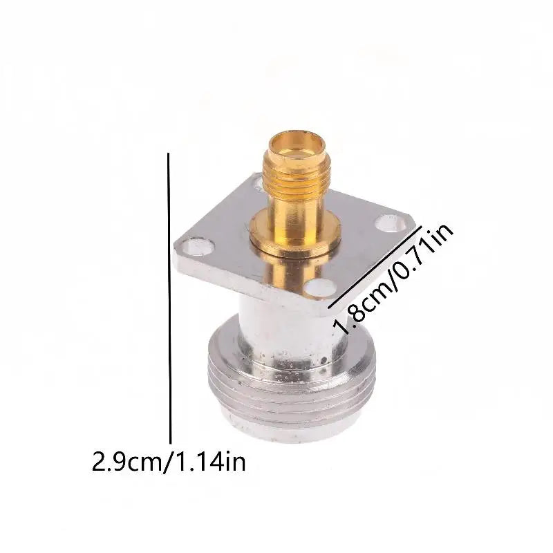 4-Hole Panel Zinc Alloy RF Connector Adapter N Female Jack SMA Coax