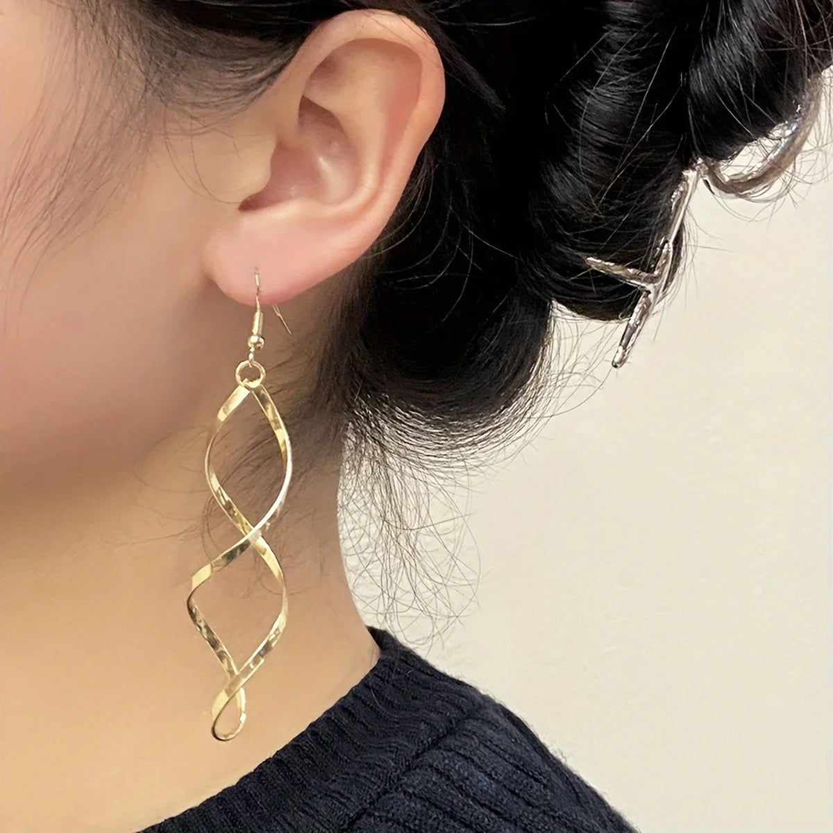Women's Spiral Wave Drop Earrings | Stainless Steel Gift Pair