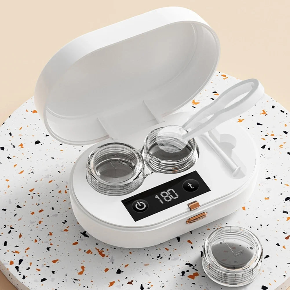 Ultrasonic Contact Lens Cleaner | 3 Modes, 360° Vibration
