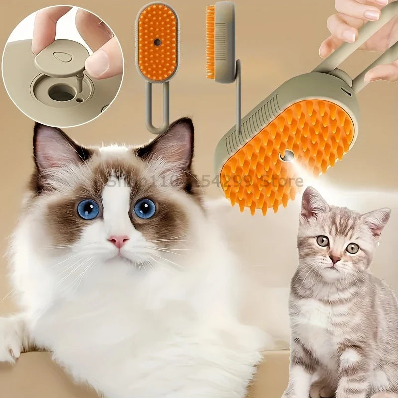 Pet Spray Massage Brush – Folding Grooming Comb for Cats & Dogs