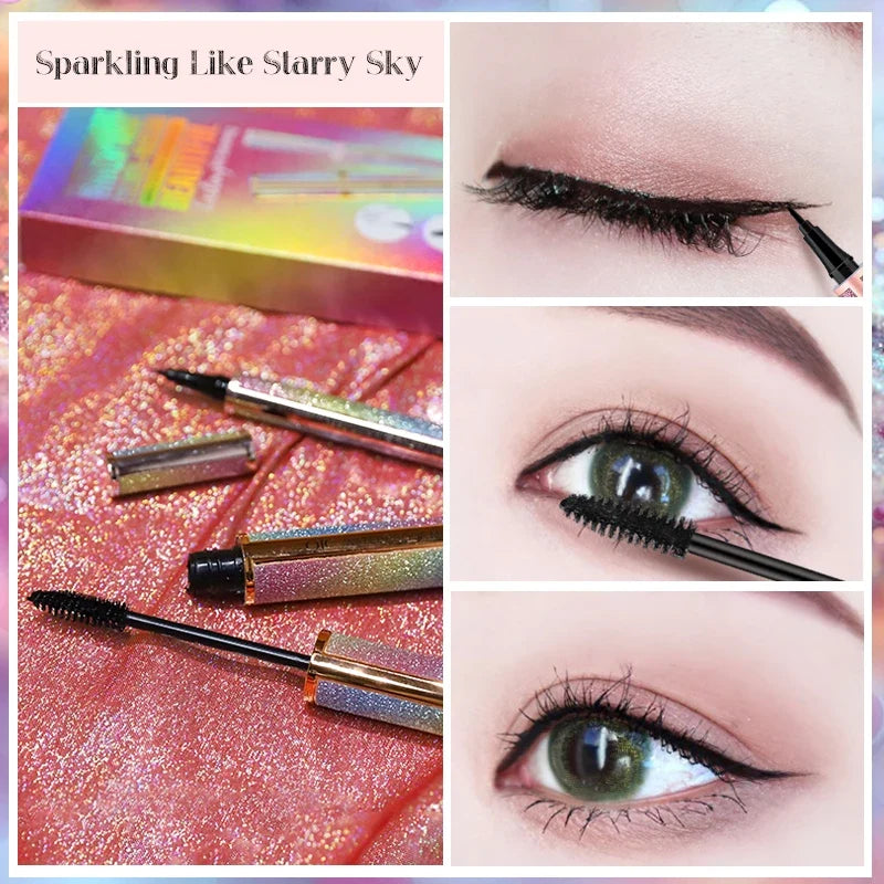 QIC 5D Fiber Mascara & Liquid Eyeliner Set – Waterproof
