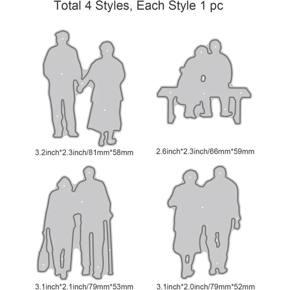 Couple Cutting Dies – Man & Woman Embossing Stencils for Cards