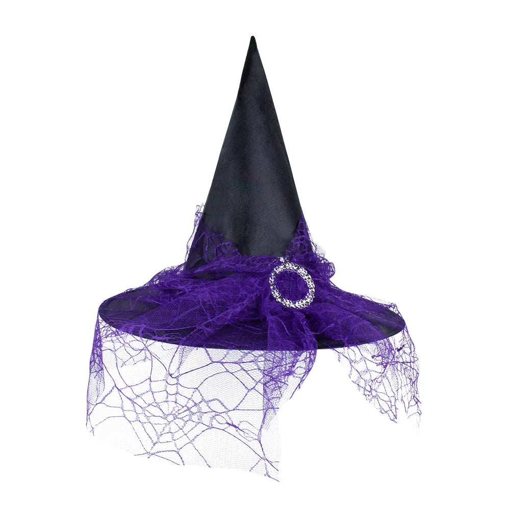 Lace Mesh Witch Hat – Unisex Halloween Costume Cap