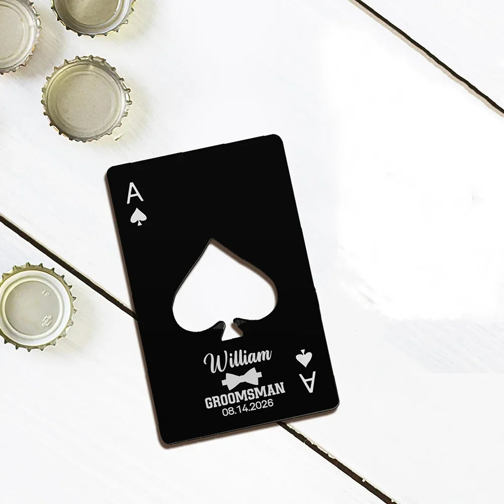 Custom Ace of Spades Metal Bottle Opener – Wedding Party Favor