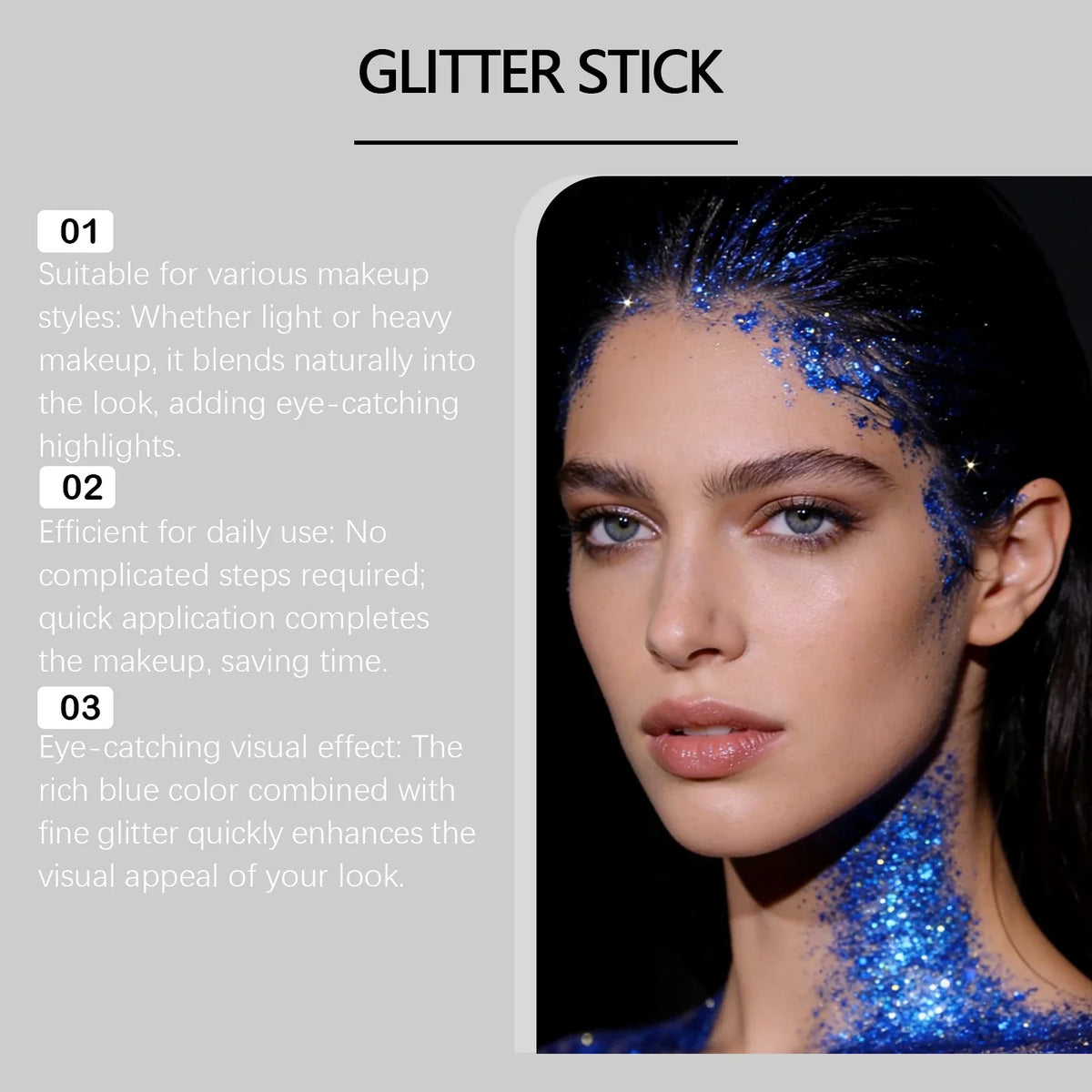 Blue Mermaid Body Glitter Stick – Face, Hair & Body Shimmer