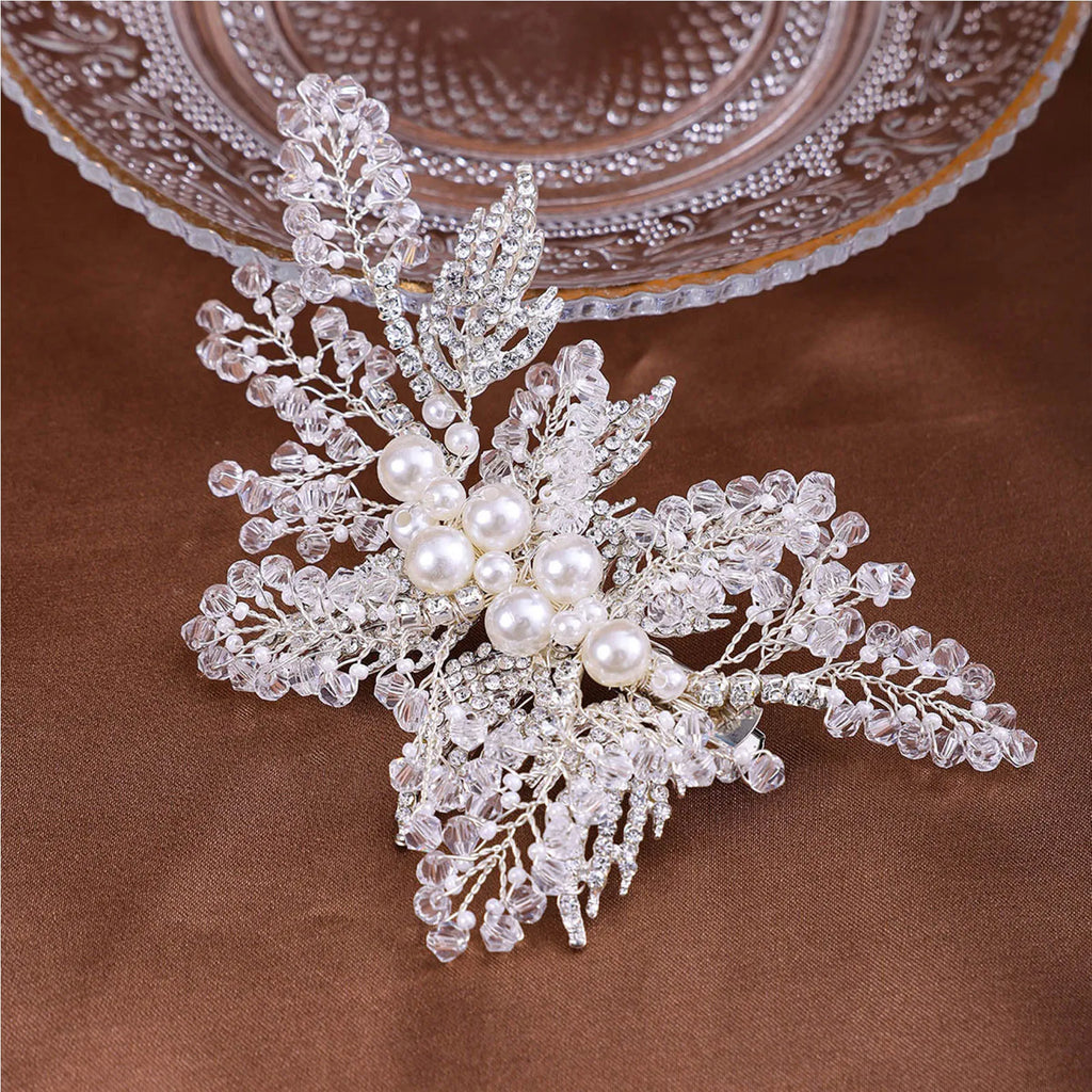 Clear Beads Rhinestone Hair Clip – Handmade Barrette for Women