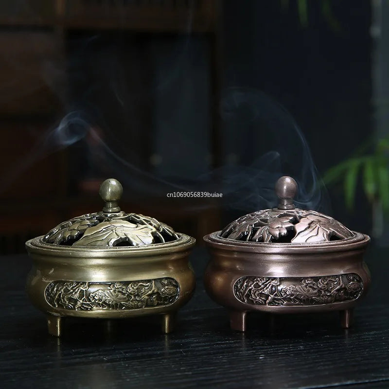 Pure Copper Antique Three-Legged Incense Burner | Tea Ceremony