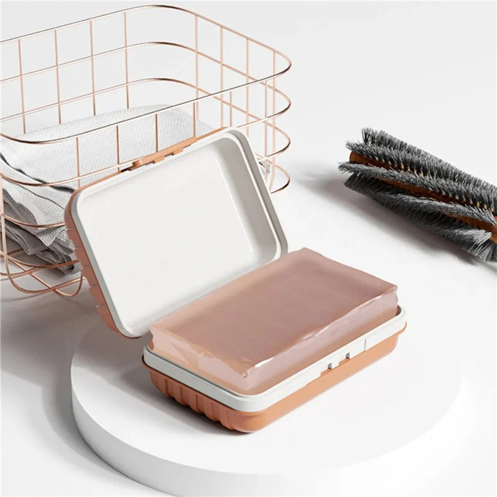 Compact Soap Dish Lid Keeps Dry Bathroom Travel Home Essentials