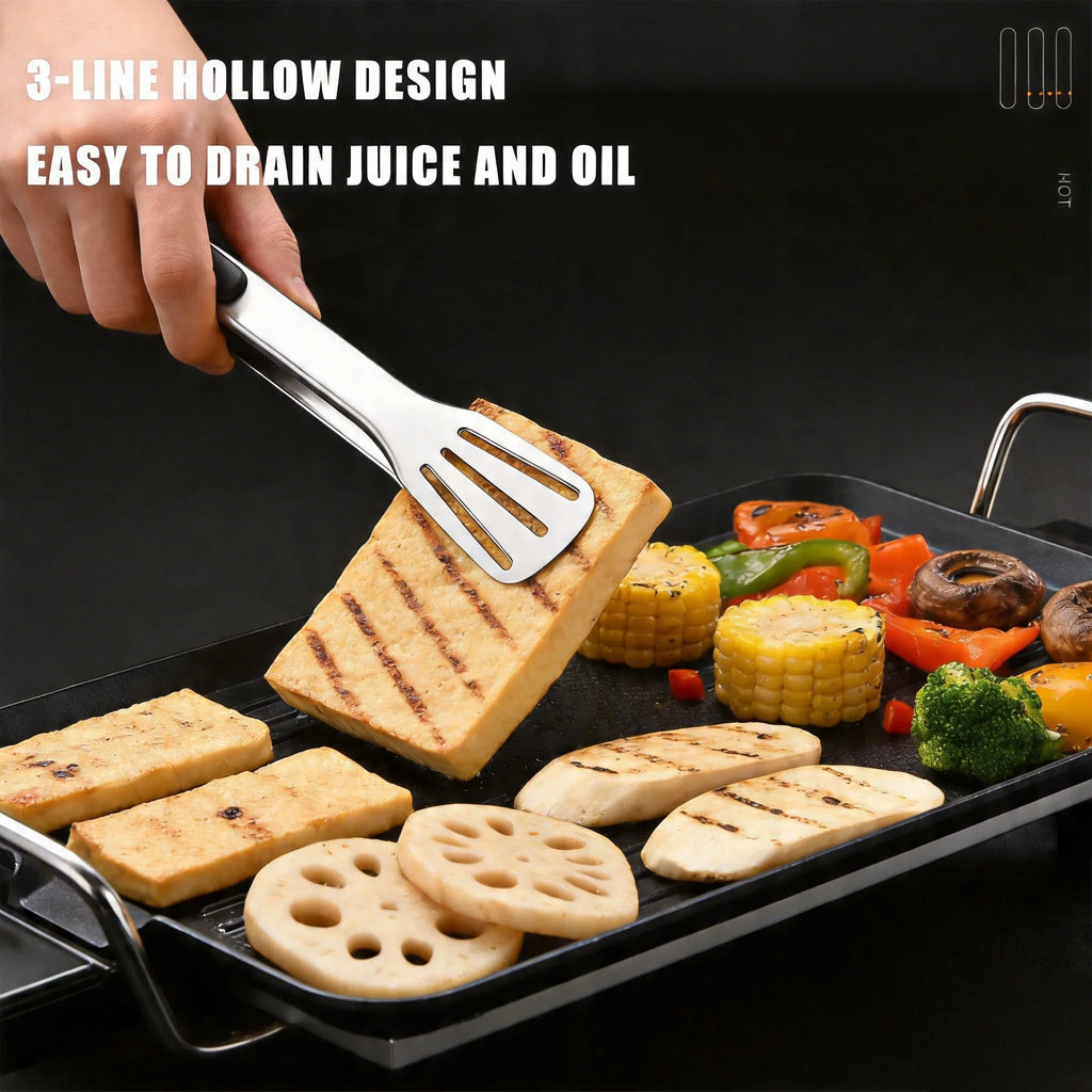 Stainless Steel BBQ Tongs – Non-Slip Long Handle Kitchen Tool