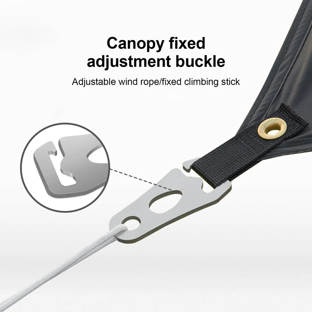 Cord Tightener Tent Wind Rope Buckle Tie Down Carabiner Clip Fastener