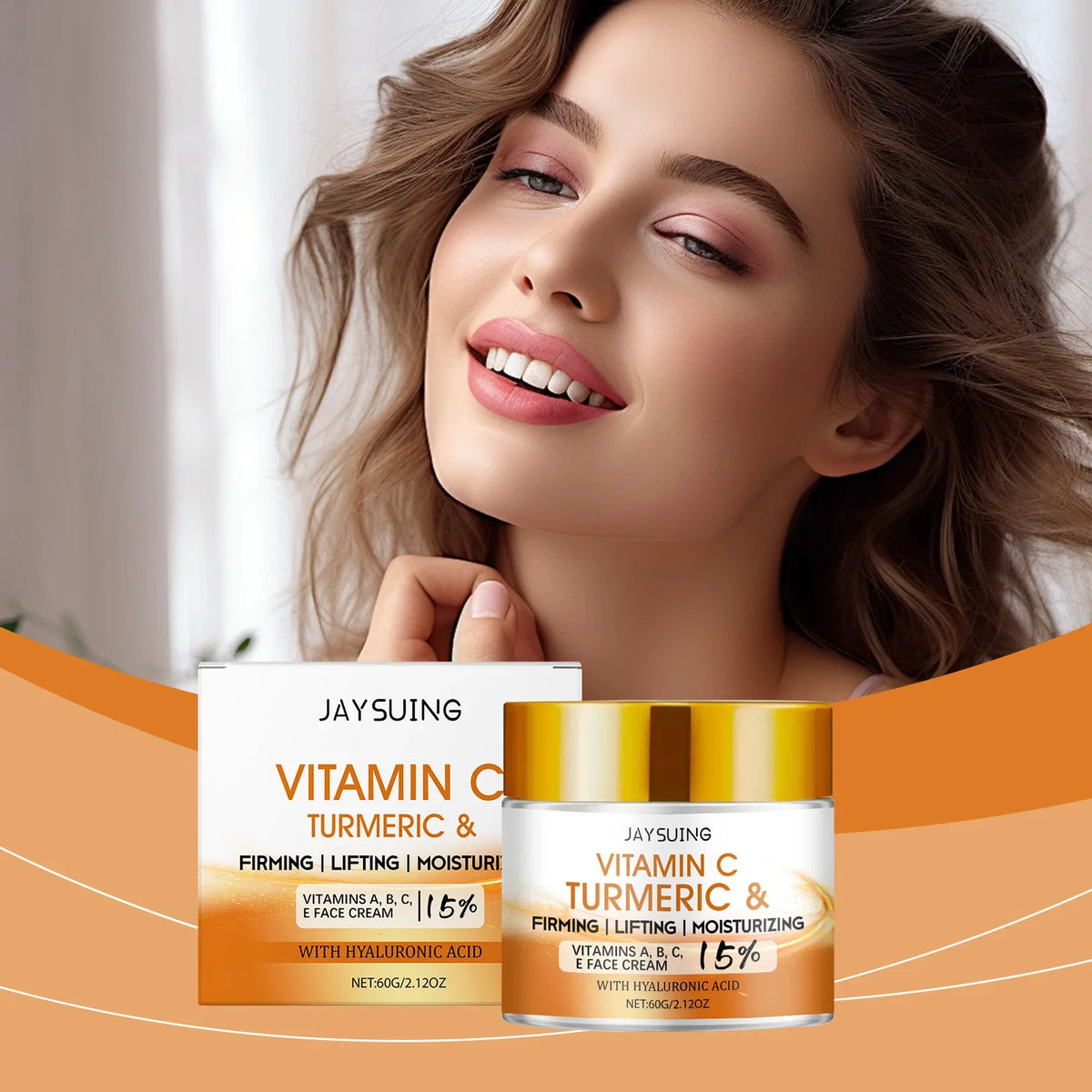 Turmeric Face Cream 15% Vitamin C, Retinol & Hyaluronic Acid 60g