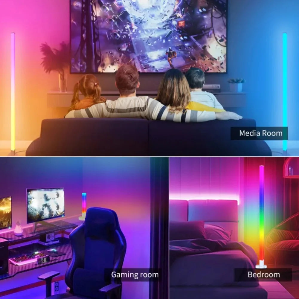 RGB Corner Floor Lamp – Dimmable APP & Remote Control LED
