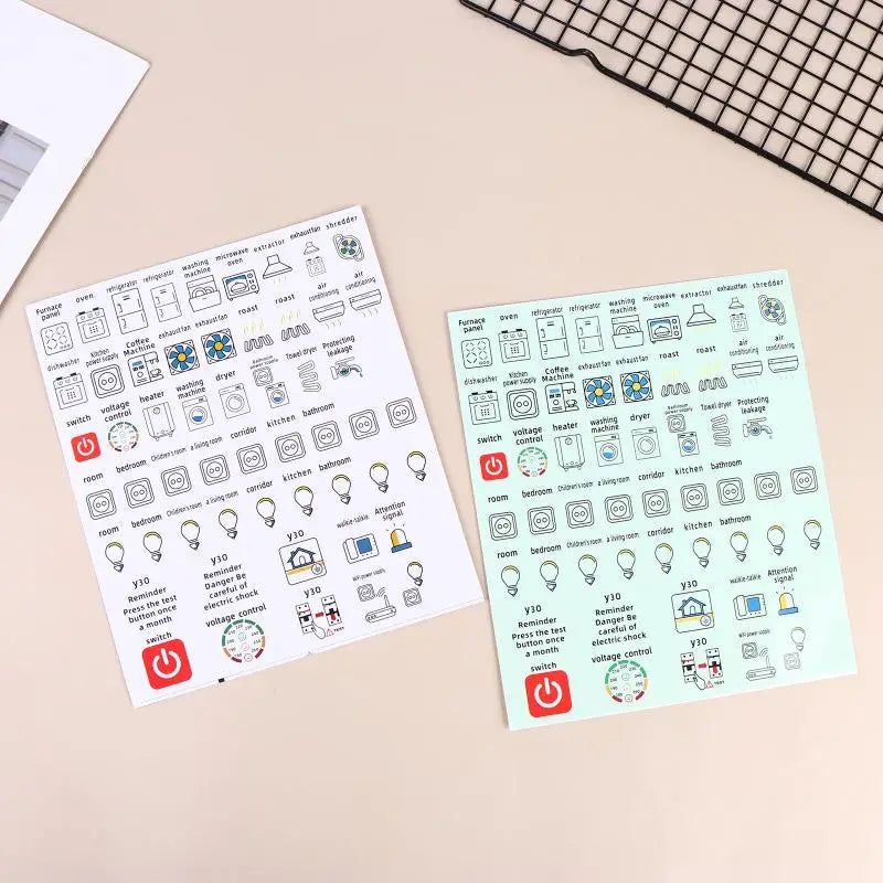 2 5Sheets Electric Circuit Breaker Panel Label Decorative Sticker