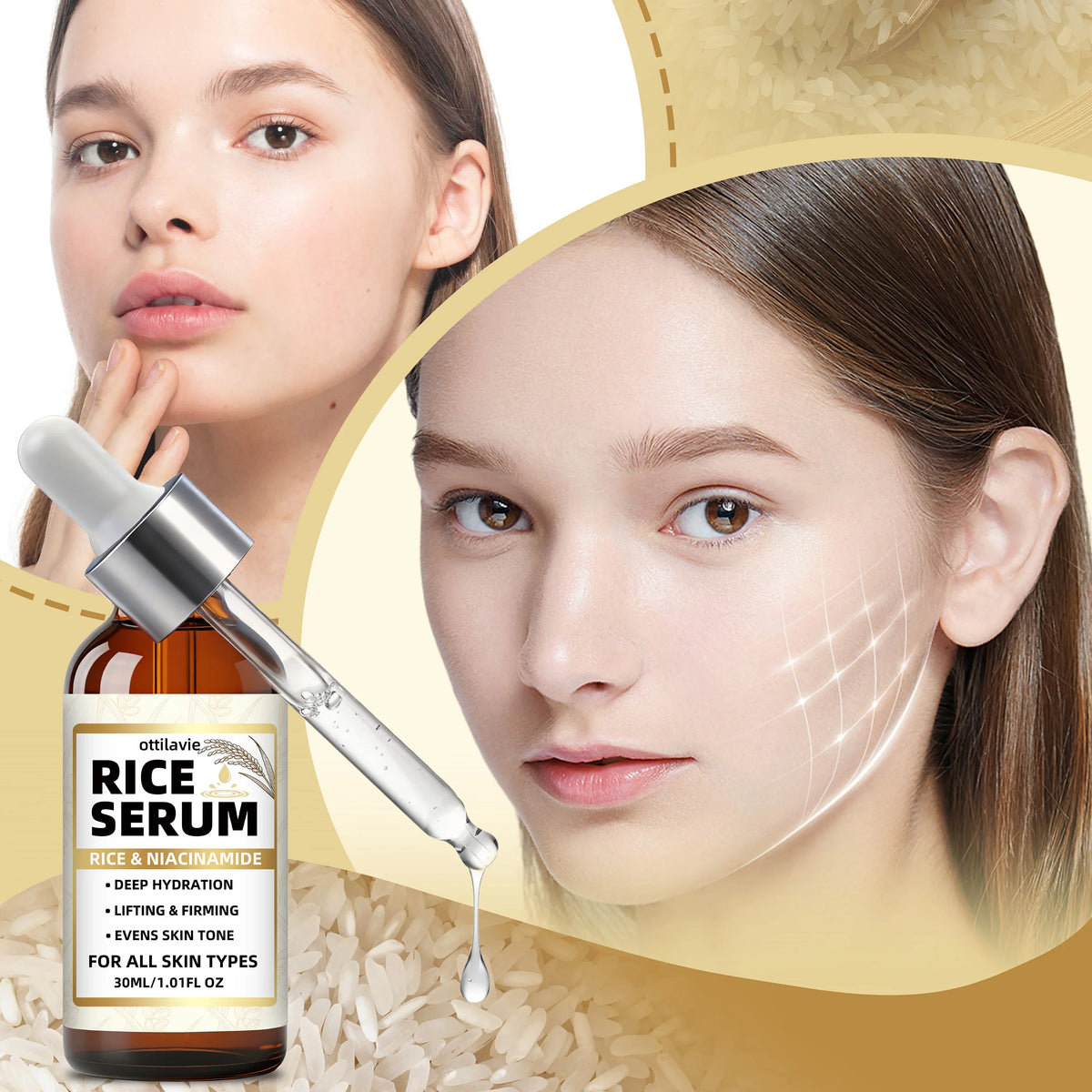 Ottilavie Rice Serum – Lift, Firm & Hydrate All Skin Types