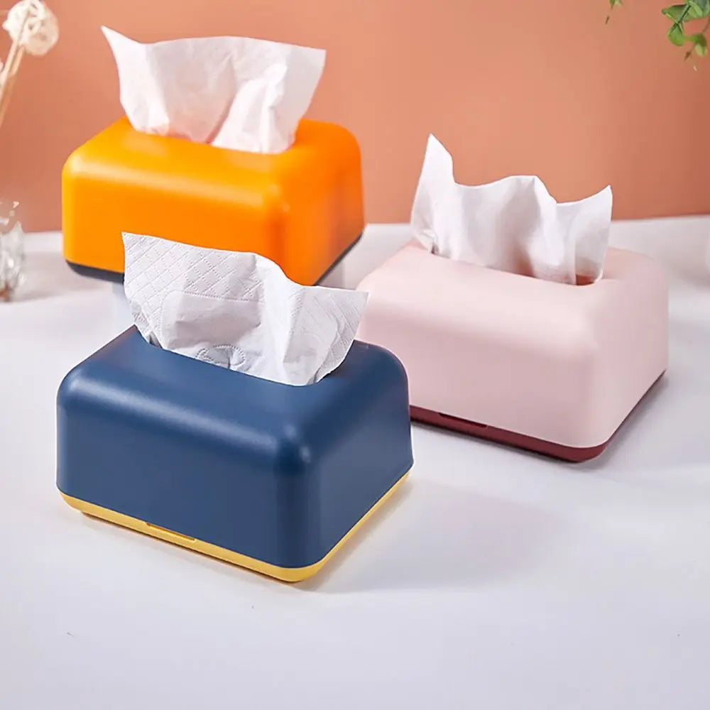 Simplicity Solid Napkin Holder Plastic Large Storage Tissue Case