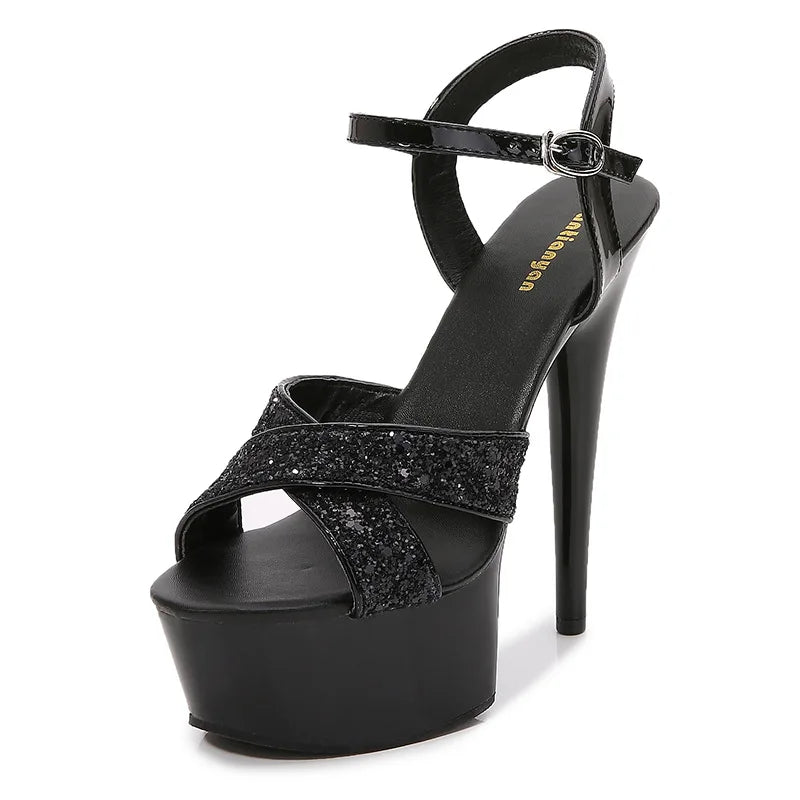 Women's Platform High Heel Sandals – Buckle Strap Party Shoes