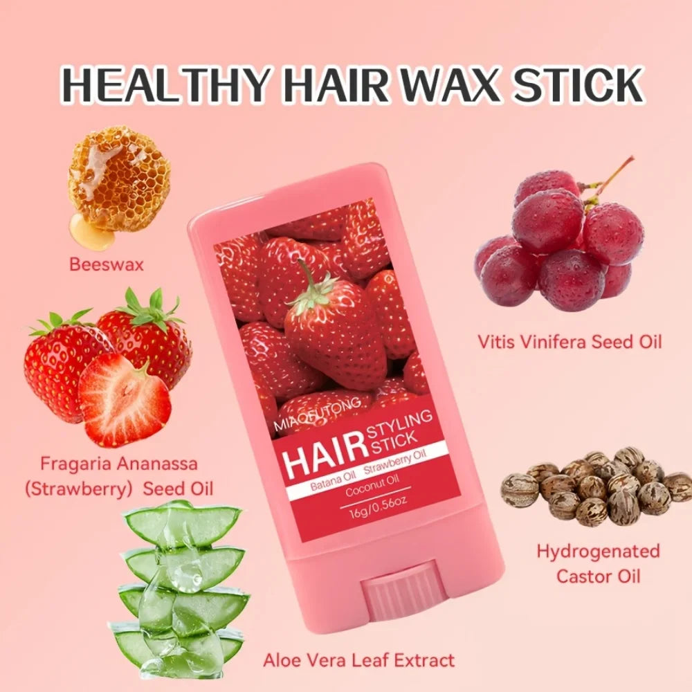 Strawberry Hair Wax Stick – Frizz Control & Long-Lasting Style