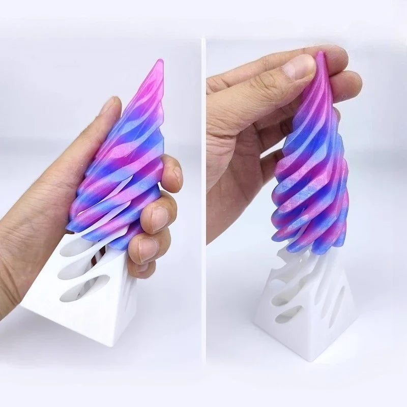 3D Printed Helix Screw Rotating Toys Stress Reducing Tool Pyramid