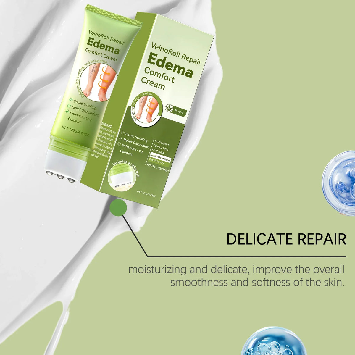 Daily Leg Care Roller Massage Cream – Moisturizing & Comforting