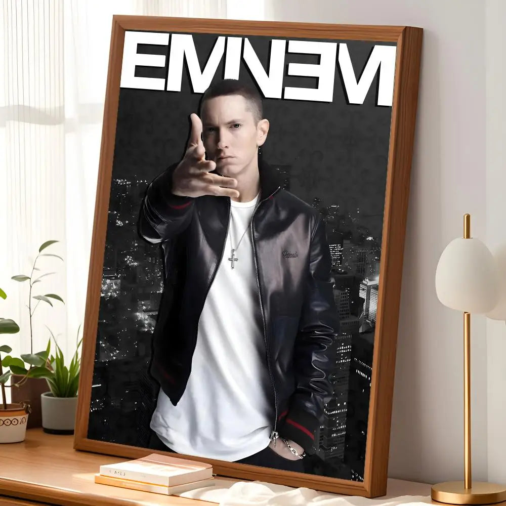 Eminem HD PVC Self-Stick Wall Poster – Waterproof Music Decor