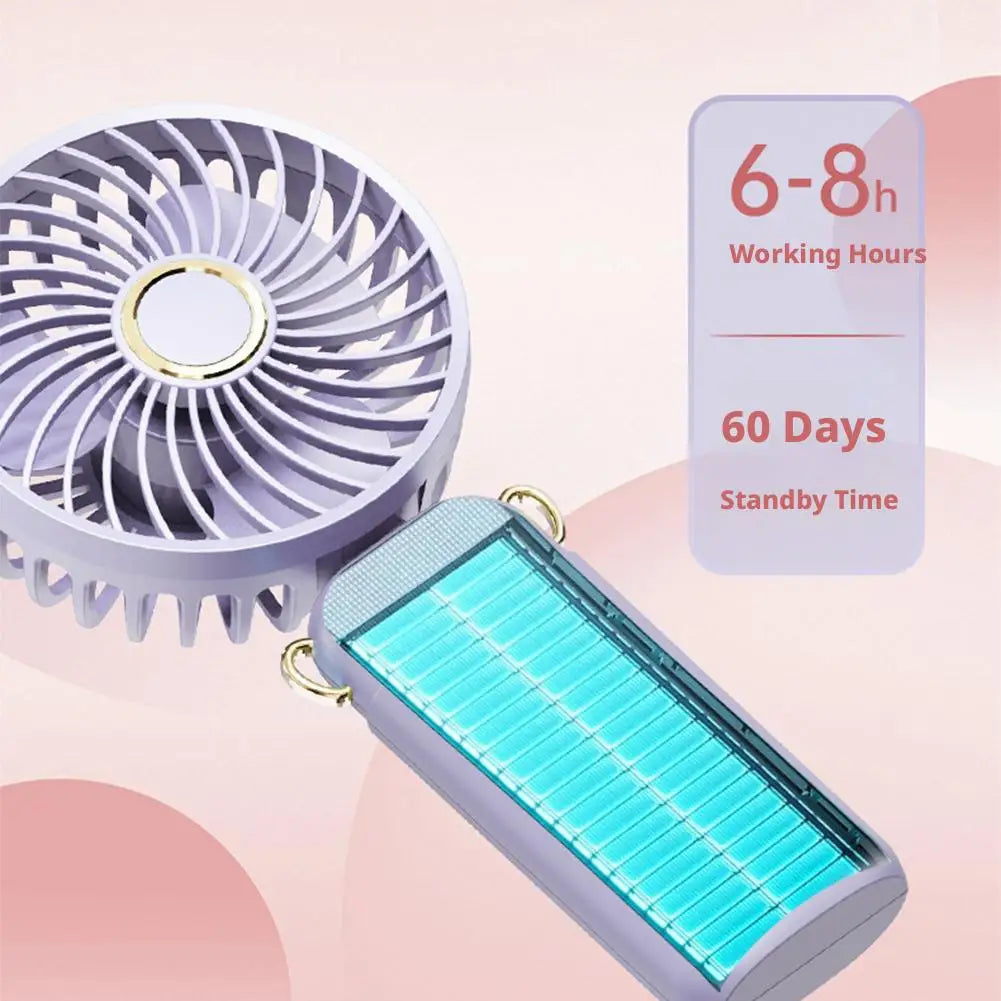 Portable Handheld Mini Fan 6 Speed 90 Foldable LED Digital Display