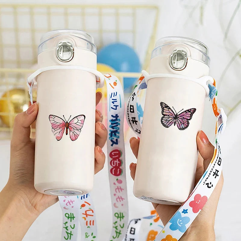 500 Pcs Butterfly & Flower Stickers Roll – Colorful Decals