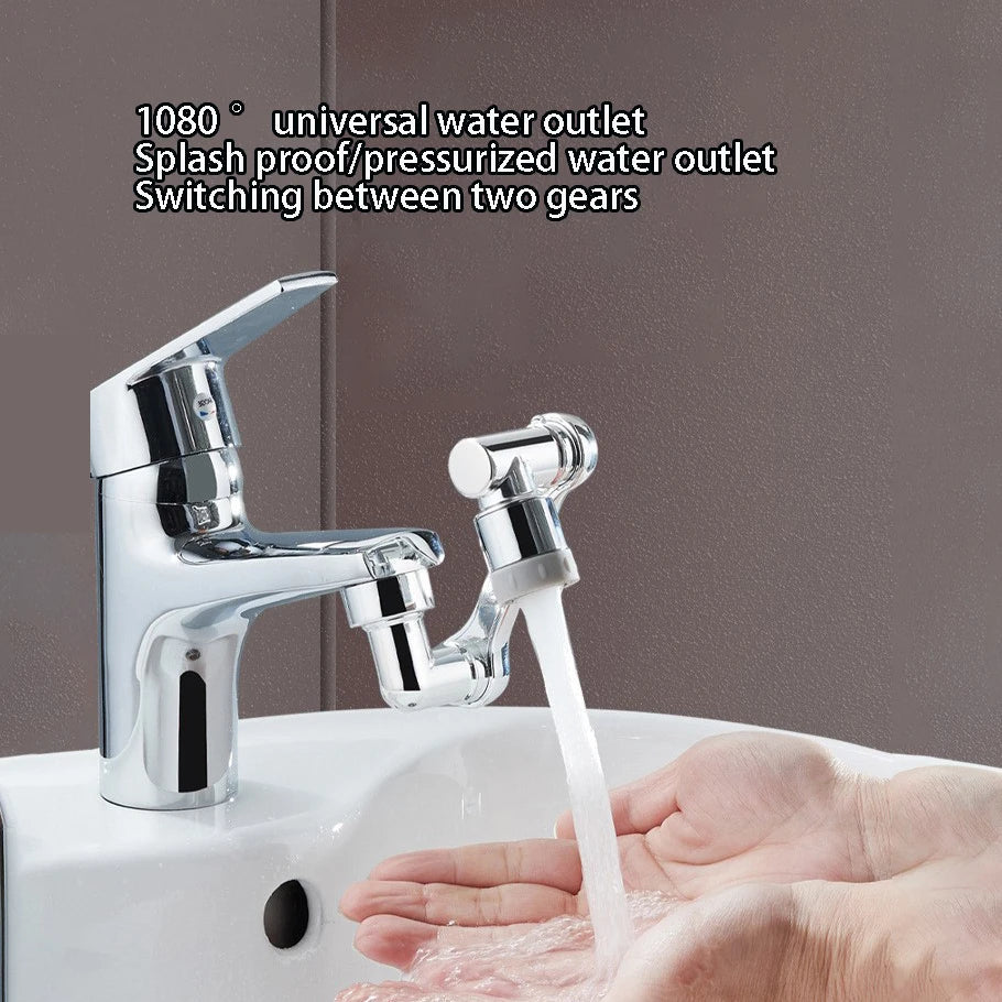 No-splash Faucet Extender 1080-Degree Swivel Spout Adjustable Arm