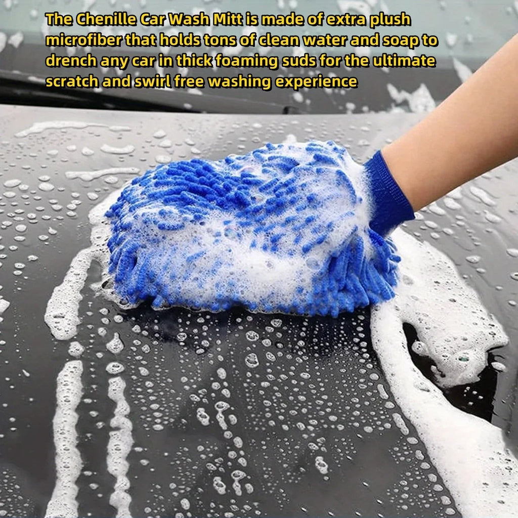 Microfiber Car Wash Gloves 2-Pack – Superfine Fiber Mitt