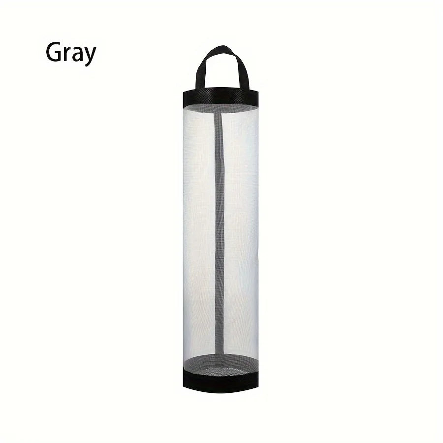 Wall-mounted Kitchen Plastic Bag Holder Foldable Mesh Hanging