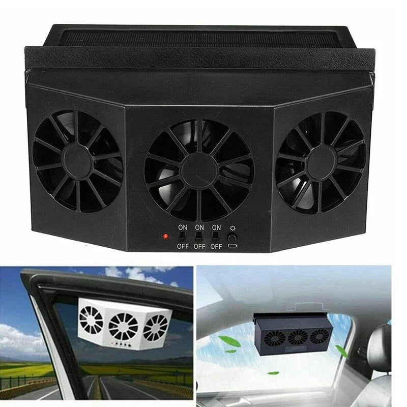 Solar Powered Car Window Exhaust Fan | Auto Ventilation Cooler