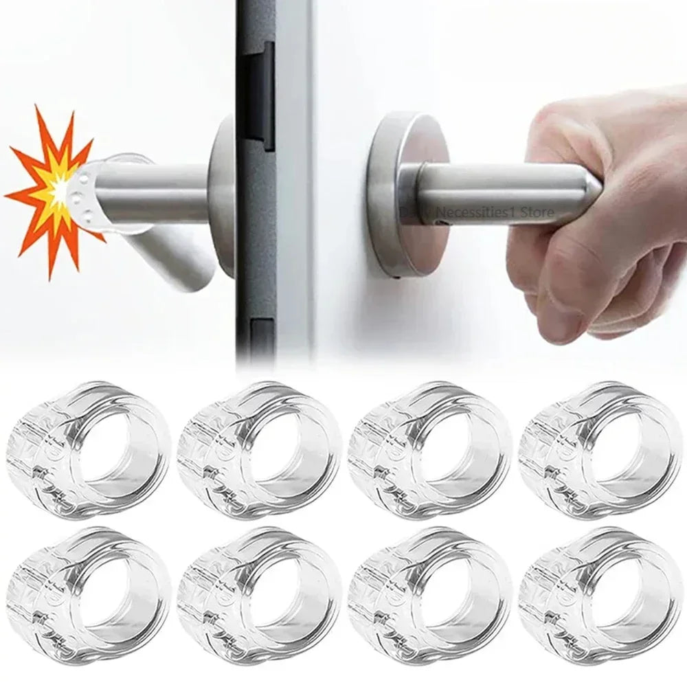 PVC Door Handle Wall Protector Bumper Stoppers – Clear 1–8 Pcs