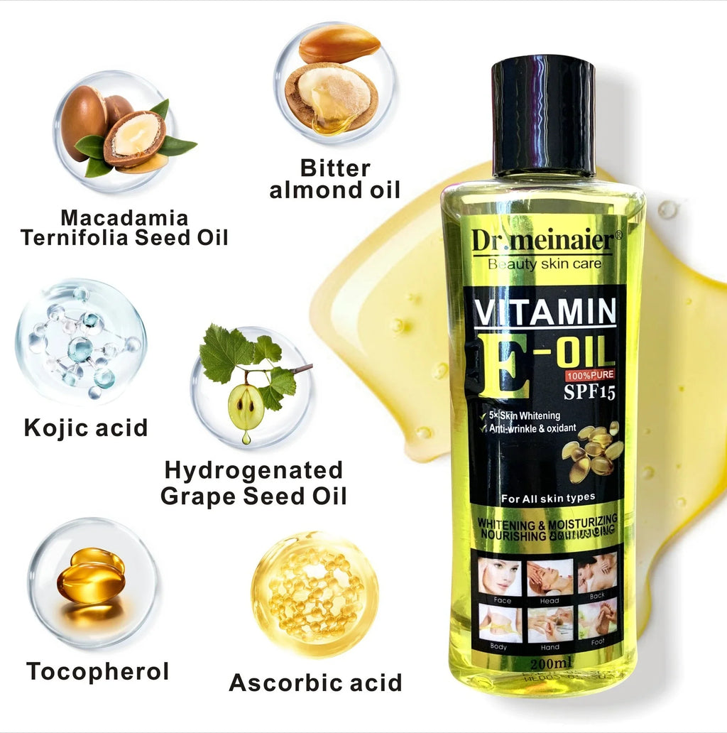 Vitamin C & E Whitening Body Massage Oil 200ml | Natural SPA