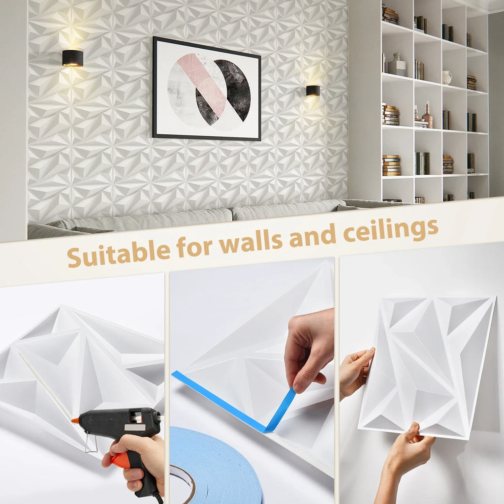 20 3D Pvc Wall Panels Indoor Decoration Living Room Hall Bedroom