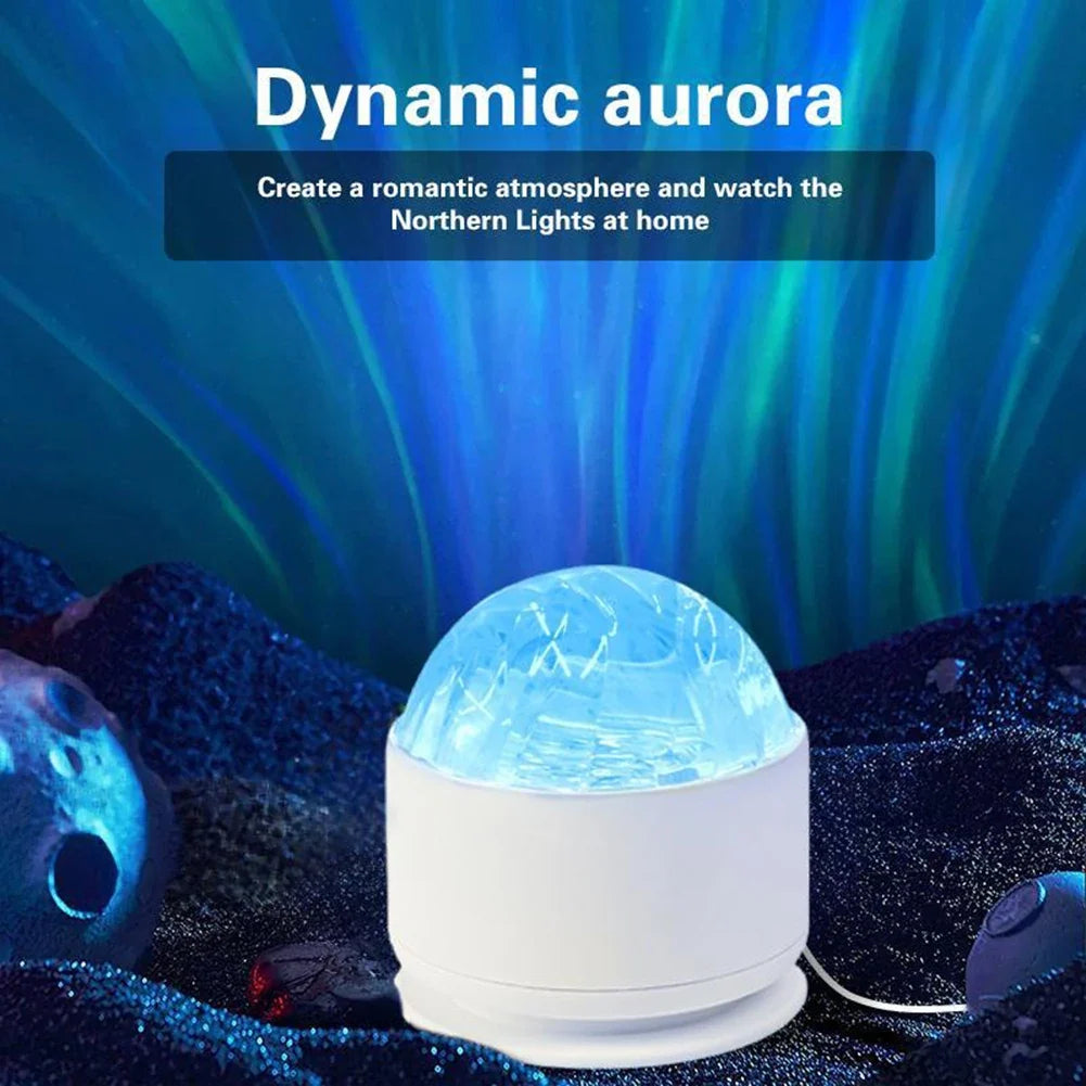 16-Color Aurora Water Ripple Projector Night Light | Remote