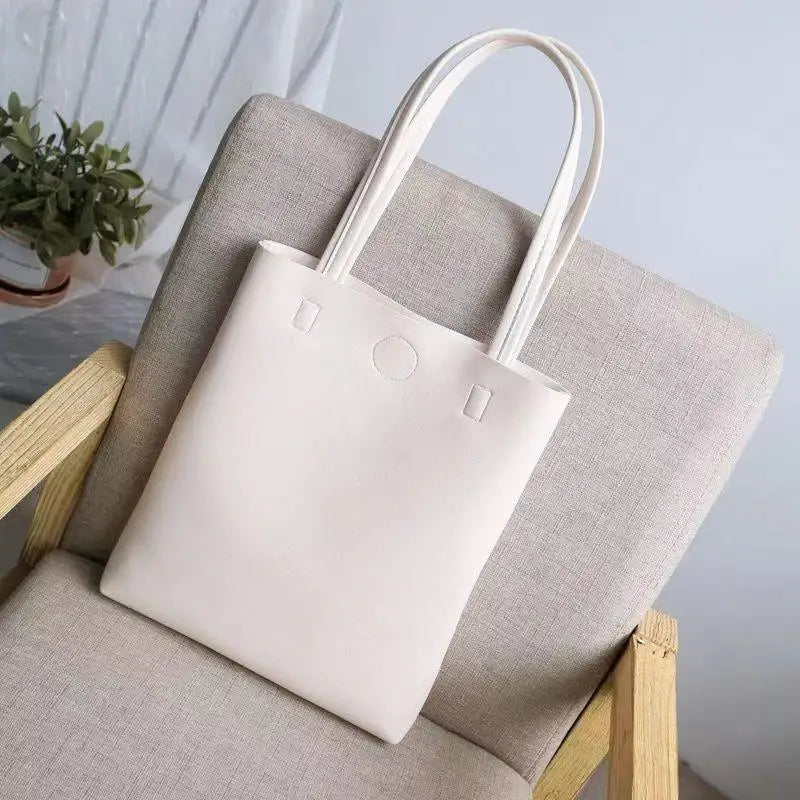 Korean PU Leather Tote Shoulder Bag – Large Capacity for Women