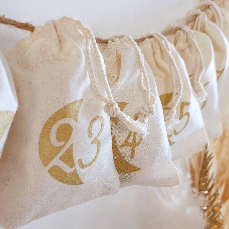 30-Day Ramadan Countdown Calendar Bags | Eid Moon Wall Decor