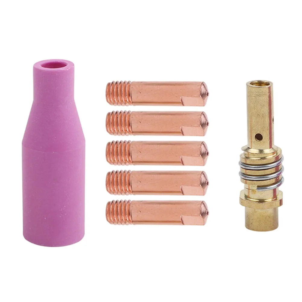 7-Piece 15AK MIG Welding Torch Kit – 0.8mm Tips & Ceramic Nozzle