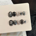 Y2K Punk Press-On Nails – Embossed Stars | 10pcs Short Set