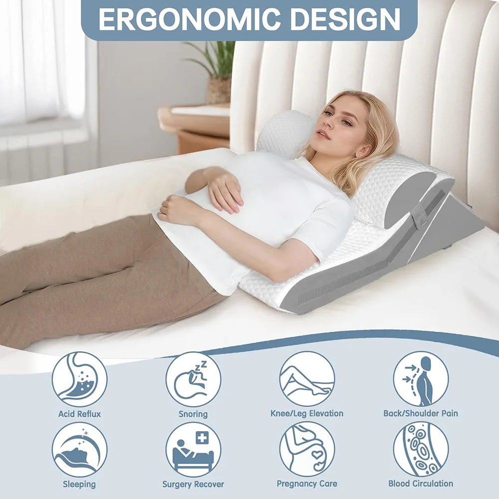 3-Piece Adjustable Bed Wedge Pillow Set | Headboard Support